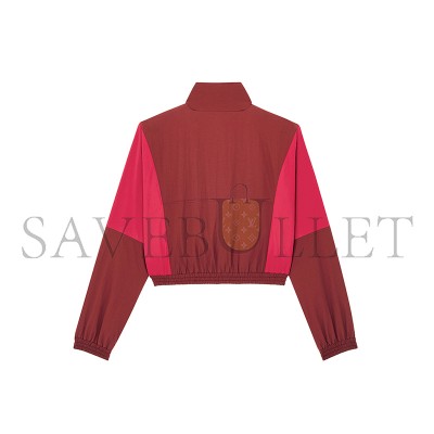 YSL CASSANDRE CROPPED WINDBREAKER IN NYLON FAILLE 860671Y6J186167